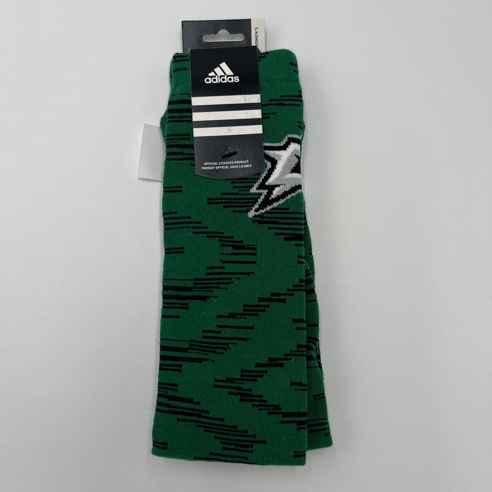 Adidas Women's Green Black Zigzag Pattern Socks Size S